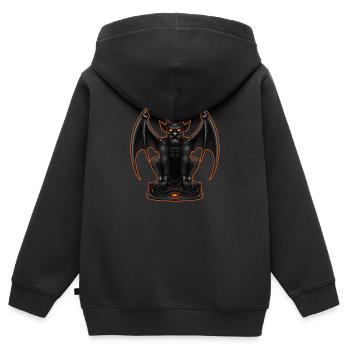 Dämon Teufel Halloween orange - Kinder Premium Organic Zip Hoodie - Schwarz - Hinten - AI Model Kid Male (0cm)
