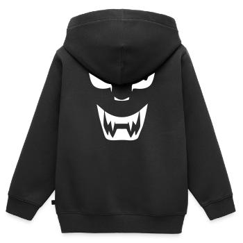 Dämon - Kinder Premium Organic Zip Hoodie - Schwarz - Hinten - AI Model Kid Male (0cm)