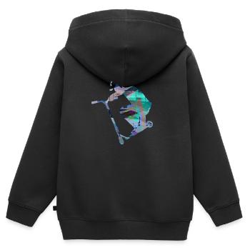 Stuntscooter,Trickscooter,tricks,stunt,e-scooter, - Kinder Premium Organic Zip Hoodie - Schwarz - Hinten - AI Model Kid Male (0cm)