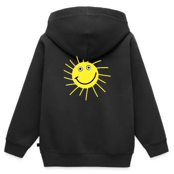 Sonne - Kinder Premium Organic Zip Hoodie - Schwarz - Hinten - AI Model Kid Male (0cm)
