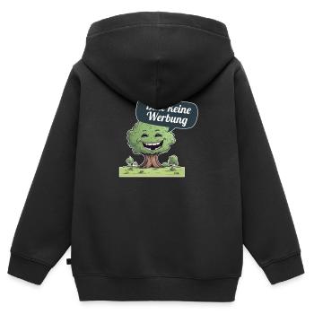 Bitte keine Werbung sagt der Baum - Kinder Premium Organic Zip Hoodie - Schwarz - Hinten - AI Model Kid Male (0cm)