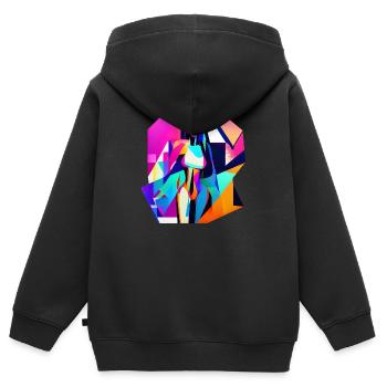 Die Frau - Kinder Premium Organic Zip Hoodie - Schwarz - Hinten - AI Model Kid Male (0cm)
