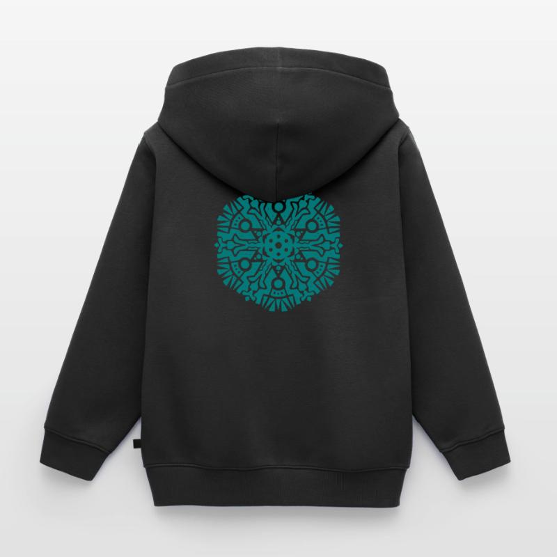 Mandala Maya Pattern Kids Premium Organic Zip-up Hoodie