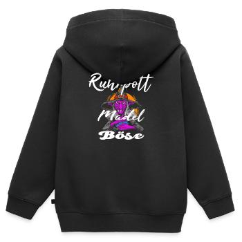 Ruhrpott Mädels Boese - Kinder Premium Organic Zip Hoodie - Schwarz - Hinten - AI Model Kid Male (0cm)