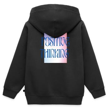 Pensée positive - Coloré - Sweat Premium à capuche zippé enfant bio - noir - Dos - AI Model Kid Male (0cm)
