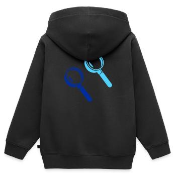 lupe 02 - Kinder Premium Organic Zip Hoodie - Schwarz - Hinten - AI Model Kid Male (0cm)