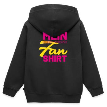Chemise Hobby Horse Fan - Sweat Premium à capuche zippé enfant bio - noir - Dos - AI Model Kid Male (0cm)
