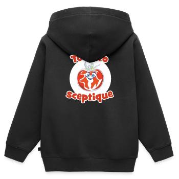Tomaten-Skeptiker - Kinder Premium Organic Zip Hoodie - Schwarz - Hinten - AI Model Kid Male (0cm)