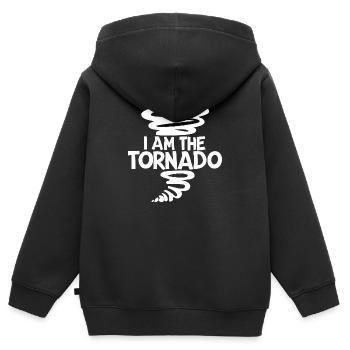 Ich bin der Tornado - Kinder Premium Organic Zip Hoodie - Schwarz - Hinten - AI Model Kid Male (0cm)