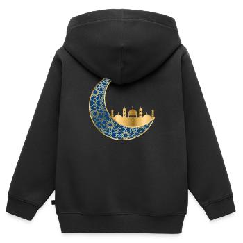 Ramadan Mubarak muslim islam Fasten moslem Allah - Kinder Premium Organic Zip Hoodie - Schwarz - Hinten - AI Model Kid Male (0cm)