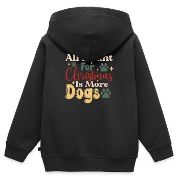 All I Want For Christmas Is More Dogs - Kinder Premium Organic Zip Hoodie - Schwarz - Hinten - AI Model Kid Male (0cm)