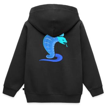 Cobra Logo - Sweat Premium à capuche zippé enfant bio - noir - Dos - AI Model Kid Male (0cm)