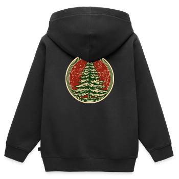 Festive Christmas Tree - Kids Premium Organic Zip-up Hoodie - black - Back - AI Model Kid Male (0cm)