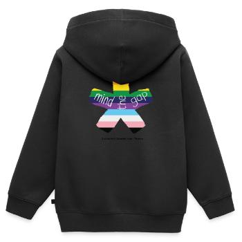 blockedTitle - Kinder Premium Organic Zip Hoodie - Schwarz - Hinten - AI Model Kid Male (0cm)