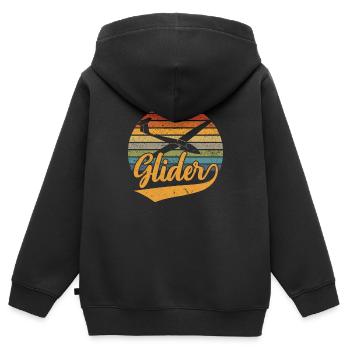 Planificateur rétro planeur Soaring pilote d’avion - Sweat Premium à capuche zippé enfant bio - noir - Dos - AI Model Kid Male (0cm)