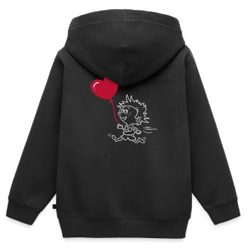 Passendes Herz Paar T-Shirt - Kinder Premium Organic Zip Hoodie - Schwarz - Hinten - AI Model Kid Male (0cm)