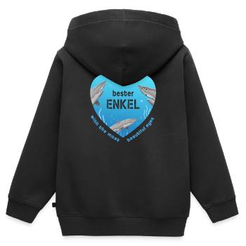 bester Enkel - Kinder Premium Organic Zip Hoodie - Schwarz - Hinten - AI Model Kid Male (0cm)