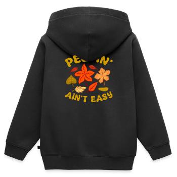 Peepin' Ain't Easy Fall Leaves Leaf Peeper - Kinder Premium Organic Zip Hoodie - Schwarz - Hinten - AI Model Kid Male (0cm)