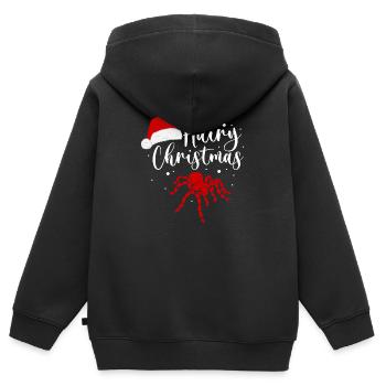 Hairy Christmas - Arachnid Lover Christmas - Kinder Premium Organic Zip Hoodie - Schwarz - Hinten - AI Model Kid Male (0cm)