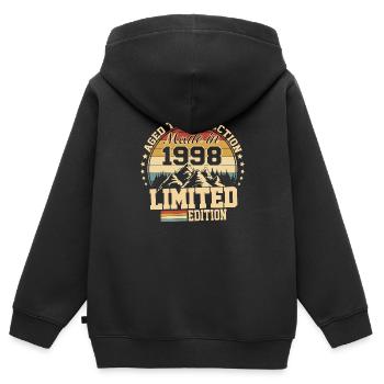 1998 Geburtstag 1998 geboren 1998 Geburtstag - Kinder Premium Organic Zip Hoodie - Schwarz - Hinten - AI Model Kid Male (0cm)