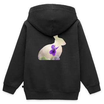 Lapin Lapin - Sweat Premium à capuche zippé enfant bio - noir - Dos - AI Model Kid Male (0cm)