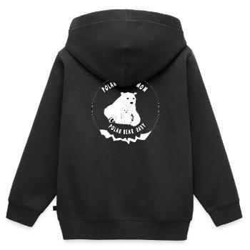 Ours polaires - Sweat Premium à capuche zippé enfant bio - noir - Dos - AI Model Kid Male (0cm)