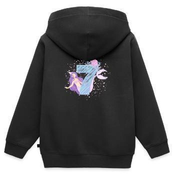Siebter Geburtstag Meerjungfrau Mädchen Kinder 7. - Kinder Premium Organic Zip Hoodie - Schwarz - Hinten - AI Model Kid Male (0cm)