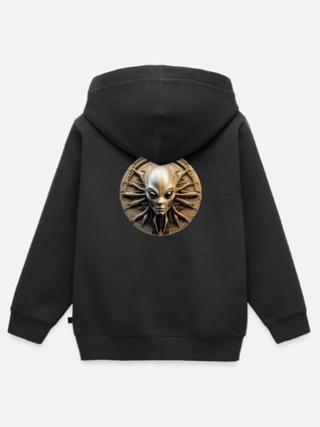 AUßERIRDISCHER - Kinder Premium Organic Zip Hoodie - Schwarz