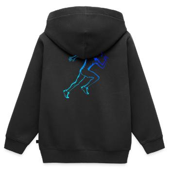 Course à pied Course à pied Fitness Hommes Femmes Course à pied - Sweat Premium à capuche zippé enfant bio - noir - Dos - AI Model Kid Male (0cm)