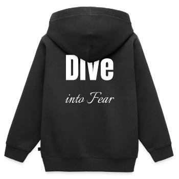 citation drôle actes de courage citation courage intérieur - Sweat Premium à capuche zippé enfant bio - noir - Dos - AI Model Kid Male (0cm)