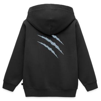 krallen 1 - Kinder Premium Organic Zip Hoodie - Schwarz - Hinten - AI Model Kid Male (0cm)