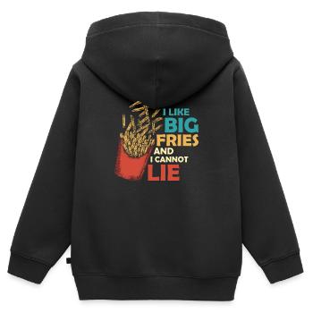 Big Fries, Big Love: Can't Hide My Fry Joy - Kinder Premium Organic Zip Hoodie - Schwarz - Hinten - AI Model Kid Male (0cm)