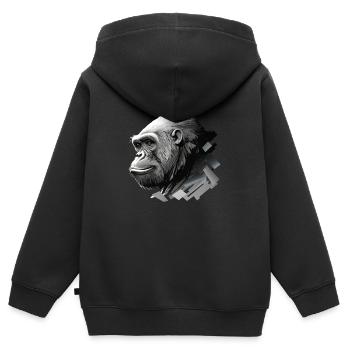 gorilla, Der Gorilla schweigt - Kinder Premium Organic Zip Hoodie - Schwarz - Hinten - AI Model Kid Male (0cm)