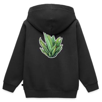 Aloe vera - Sweat Premium à capuche zippé enfant bio - noir - Dos - AI Model Kid Male (0cm)