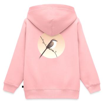 Kleiner Vogel auf Zweig - Kinder Premium Organic Zip Hoodie - Rosa - Hinten - AI Model Kid Female (0cm)