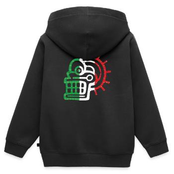 Aztekensymbol Mexikanische Maya Mexikanische Flagge Antik - Kinder Premium Organic Zip Hoodie - Schwarz - Hinten - AI Model Kid Male (0cm)