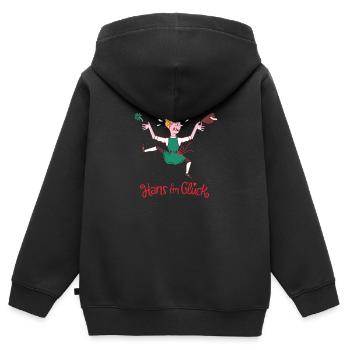 Hans in Luck - Kids Premium Organic Zip-up Hoodie - black - Back - AI Model Kid Male (0cm)