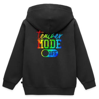 Enseignant, école primaire, enseignement primaire, diplôme d’enseignant - Sweat Premium à capuche zippé enfant bio - noir - Dos - AI Model Kid Male (0cm)