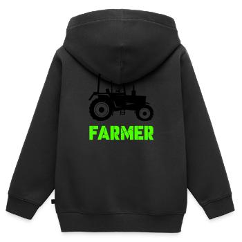 traktor farmer - Kinder Premium Organic Zip Hoodie - Schwarz - Hinten - AI Model Kid Male (0cm)