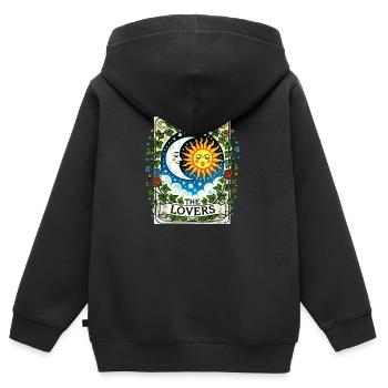 Le Tarot des Amoureux - Sweat Premium à capuche zippé enfant bio - noir - Dos - AI Model Kid Male (0cm)