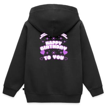 HAPPY BIRTHDAY TO YOU !!! - Kinder Premium Organic Zip Hoodie - Schwarz - Hinten - AI Model Kid Male (0cm)