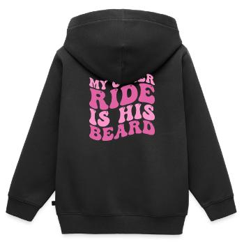 Mein anderer Wagen ist sein Beard Tees Groovy Beard Lover - Kinder Premium Organic Zip Hoodie - Schwarz - Hinten - AI Model Kid Male (0cm)