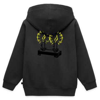 Bougies 02 - Sweat Premium à capuche zippé enfant bio - noir - Dos - AI Model Kid Male (0cm)