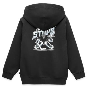 Eishockey-Statement für Verteidiger - Kinder Premium Organic Zip Hoodie - Schwarz - Hinten - AI Model Kid Male (0cm)