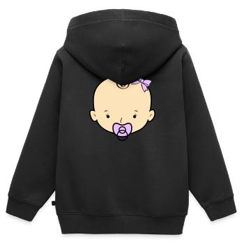 Bébé - Sweat Premium à capuche zippé enfant bio - noir - Dos - AI Model Kid Male (0cm)