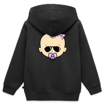 baby girl sonnenbrille - Kinder Premium Organic Zip Hoodie - Schwarz - Hinten - AI Model Kid Male (0cm)