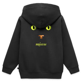 miau Katze - Kinder Premium Organic Zip Hoodie - Schwarz - Hinten - AI Model Kid Male (0cm)