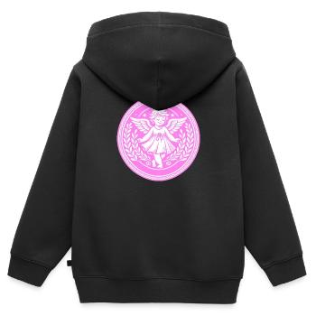 Schutzengel Logo - Kinder Premium Organic Zip Hoodie - Schwarz - Hinten - AI Model Kid Male (0cm)
