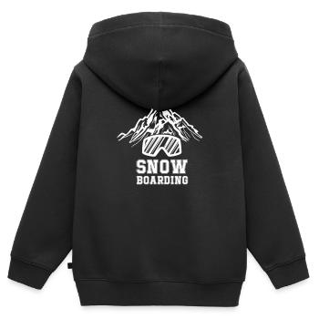 Snowboarding - Kinder Premium Organic Zip Hoodie - Schwarz - Hinten - AI Model Kid Male (0cm)