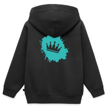 klecks krone - Kinder Premium Organic Zip Hoodie - Schwarz - Hinten - AI Model Kid Male (0cm)
